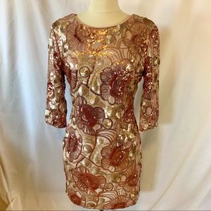 NWT Floral Sequin Party Dress
